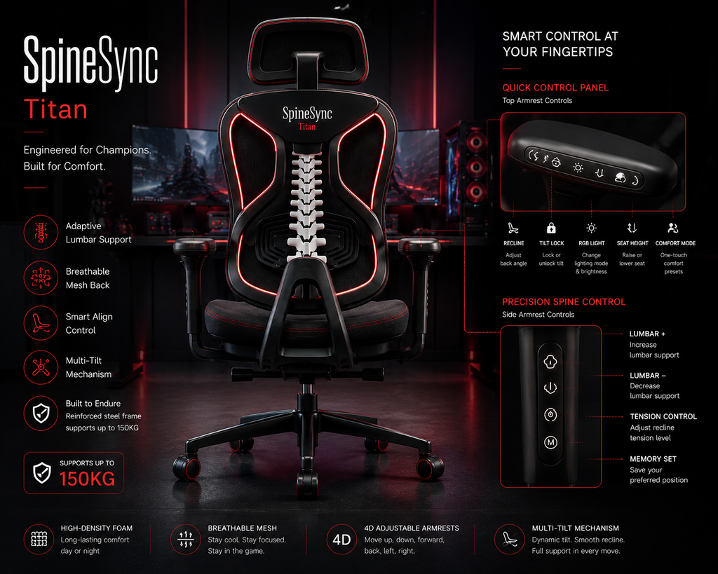 SpineSync Titan | Premium Ergonomic Gaming Chair