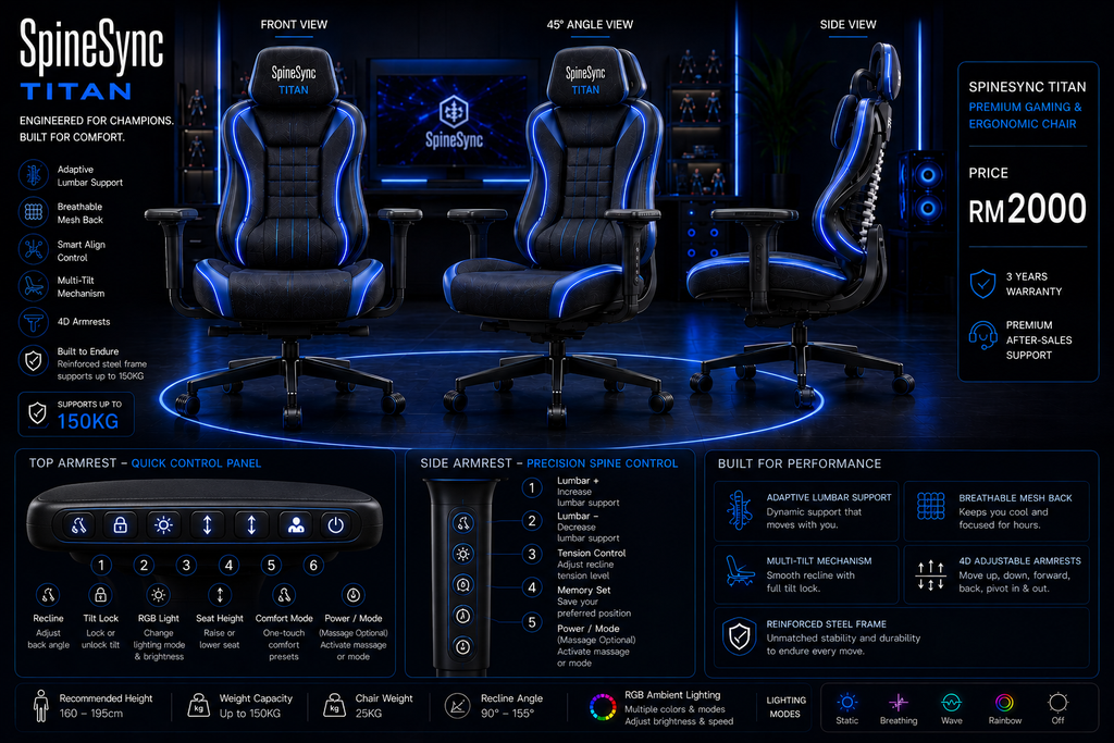 SpineSync Titan | Premium Ergonomic Gaming Chair