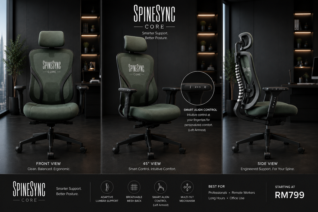 SpineSync Core  |Smart Ergonomic Office Chair